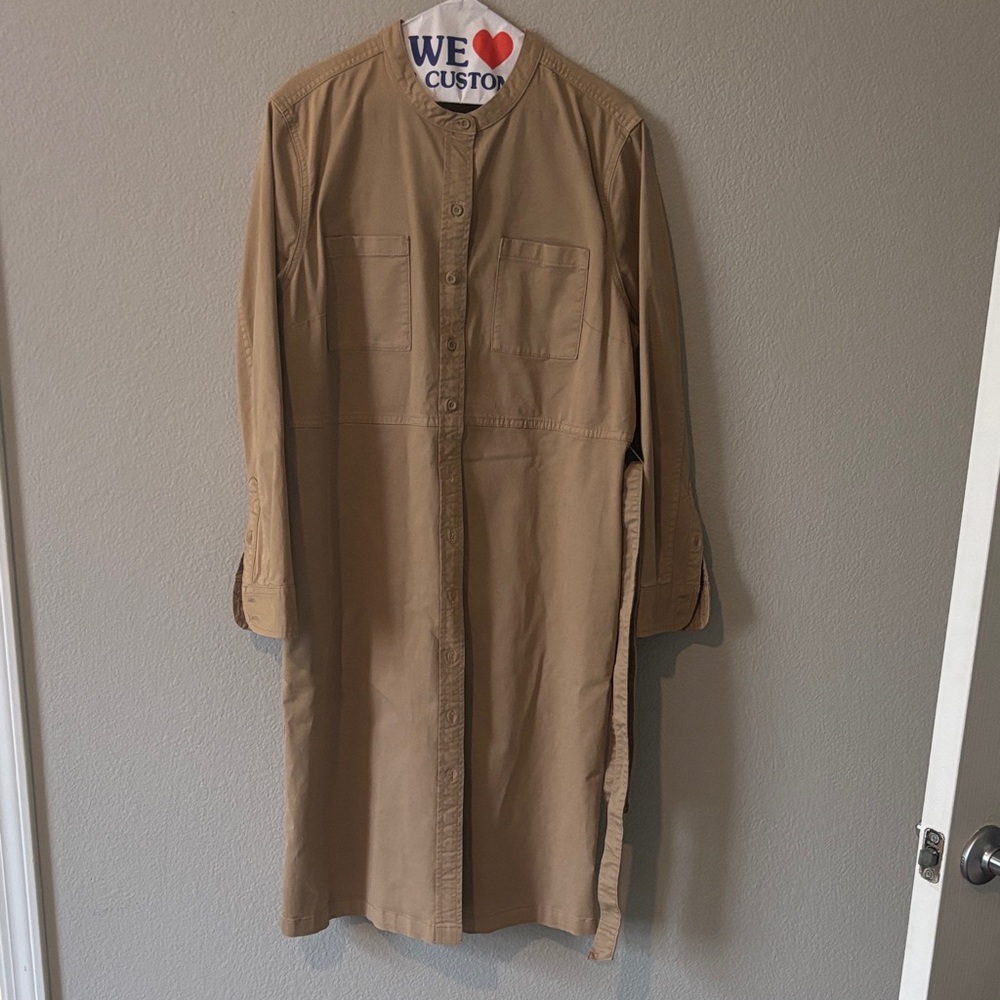 Elegant Tan Long Sleeve Women's Dress
